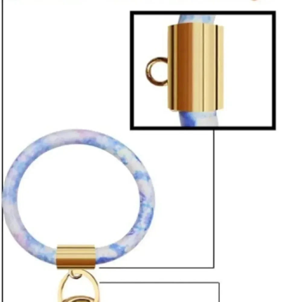 Blue Tye Dye key ring bracelet
